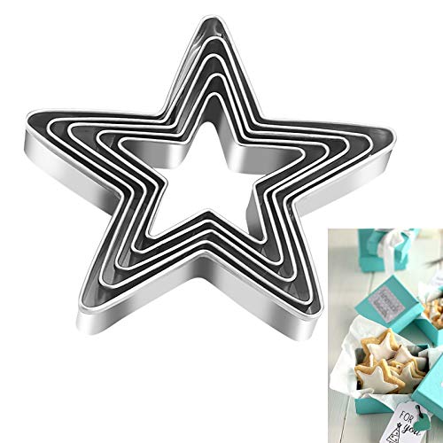 Tmflexe Stars Cookie Cutter, Pack of 5…