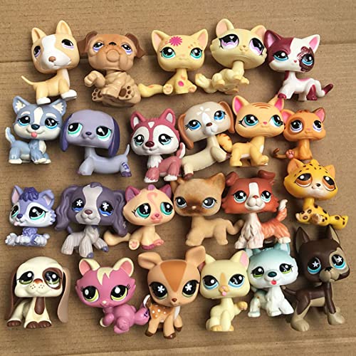 LovePets (Lps Pets 3pcs Random & 7pcs Random Accessories), Great Dane lps Dachshund lps Husky Collectable Figures Kids Gift