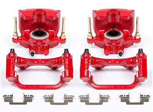 Power Stop S5030 Rear Pair of High-Temp Red Powder Coated Calipers For Cadillac Escalade Chevy Avalanche Silverado 1500 Suburban 1500 Tahoe Sierra 1500 Yukon XL 1500 Yukon Denali