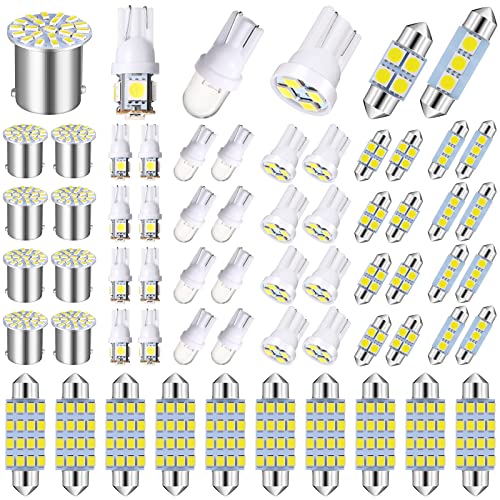 Frienda 70 Pieces LED Car Bulb Kit Interior Car Lights LED Dome Light 31 mm 36 mm 41 mm T10 LED Bulbs LED Festoon Bulbs for Car Interiors Map Dome Trunk Cargo Door Courtesy License Plate Light