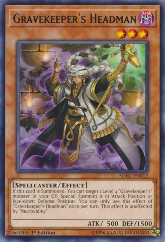 Yu-Gi-Oh! - Gravekeeper's Headman - SOFU-EN012 - Soul Fusion - 1st Edition - Rare