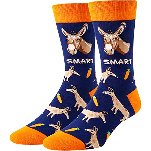 HAPPYPOP 2023 Funny Socks For Men Fun Socks Donkey Socks Silly Socks Crazy Smart Ass Socks, Novelty Donkey Gifts Weird Gifts