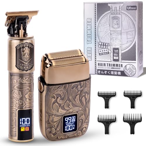 Ufree Electric Razor Foil Shavers for Men, Professional Beard Trimmer for Men Grooming Kit, Barber Clippers Hair Trimmer for Men, Birthday Gifts for Him, Shaving Kit with 4 Guards