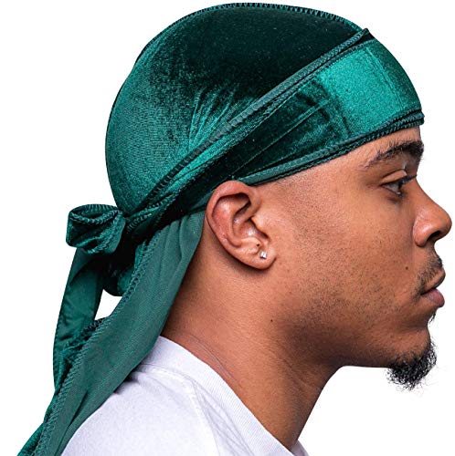 Veeta Superior Velvet Durag - Soft Velvet Durags for Men & Women, Long Double Wide Straps, Silky Durag Liner, Triple Stitched