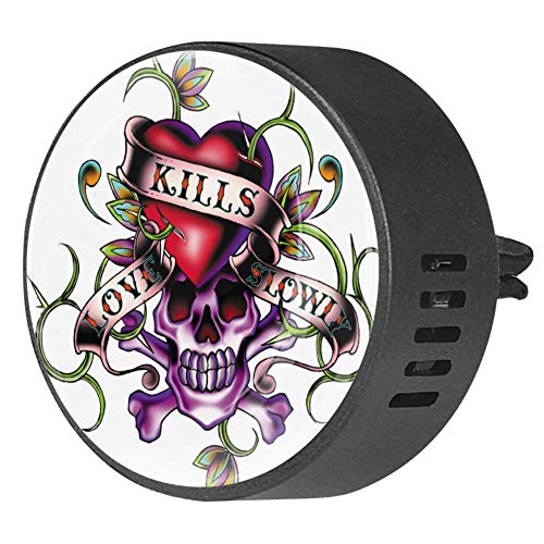 Air Freshener Love Kills Slowly Car Aromatherapy 2 Packs Essential Oil Diffuser Vent Clip Decoration Printing