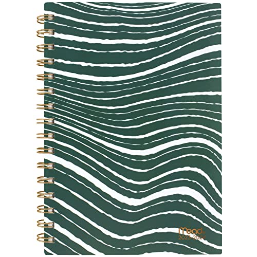 Mead 2023-2024 Academic Planner, Weekly & Monthly, 5-1/2' x 8-1/2', Small, Monthly Tabs, Flexible Cover, Artisan, Wave (1317W-200A)
