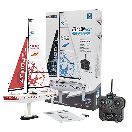 PLAYSTEM Voyager 400 RC Controlled Wind Powered Sailboat in Red - 26' Tall