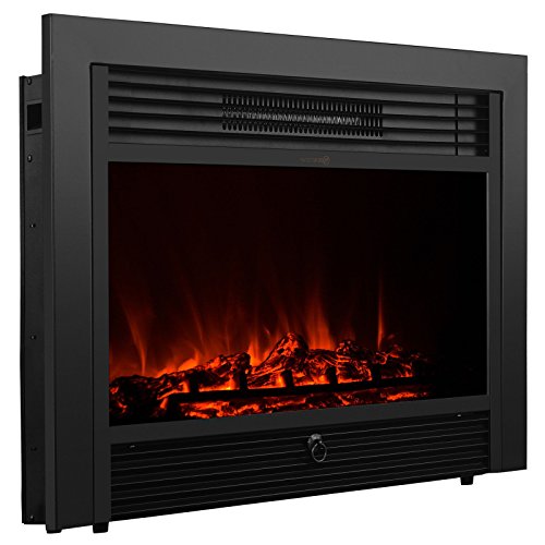 XtremepowerUS Electric Fireplace Insert w/Remote & Timer 28.5' 1500W Adjustable 3D Flame Space Heater Wall Firebox Indoor Stove Room Fake Place
