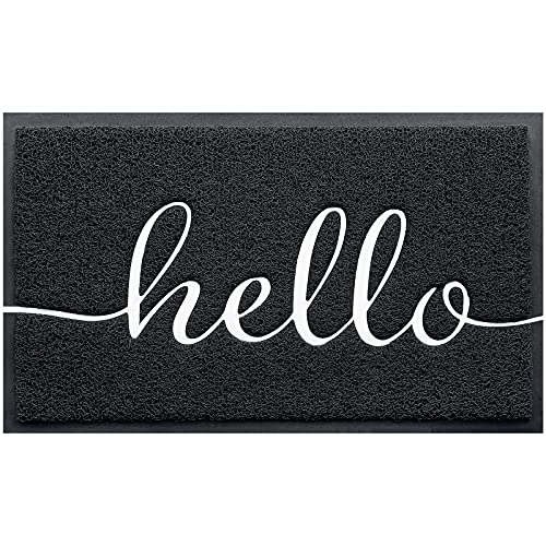 BeneathYourFeet Door Mat (30'x17.5',Black), Welcome Mat Low Profile Floor Mat Front Doormat Non Slip Mats for Entryway, Patio, High Traffic Areas