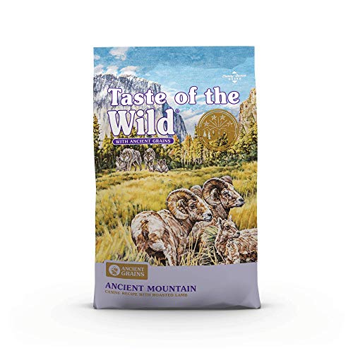 Taste of the Wild with Ancient Grains Ancient Mountain Canine Recipe with Roasted Lamb Dry Dog Food, Made with High Protein from Real Lamb and Guaranteed Nutrients and Probiotics 28lb