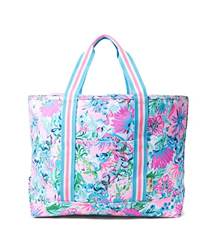 Lilly Pulitzer Mercato Tote for Women - Floral Inspired Design with Zip Closure, Chic, and Stylish Beach Tote Mandevilla Baby Paradise Petals One Size One Size