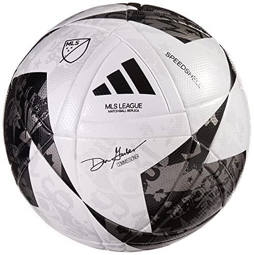 adidas Unisex-Adult MLS League Nativo Ball, White/Black/Iron Metallic, 4