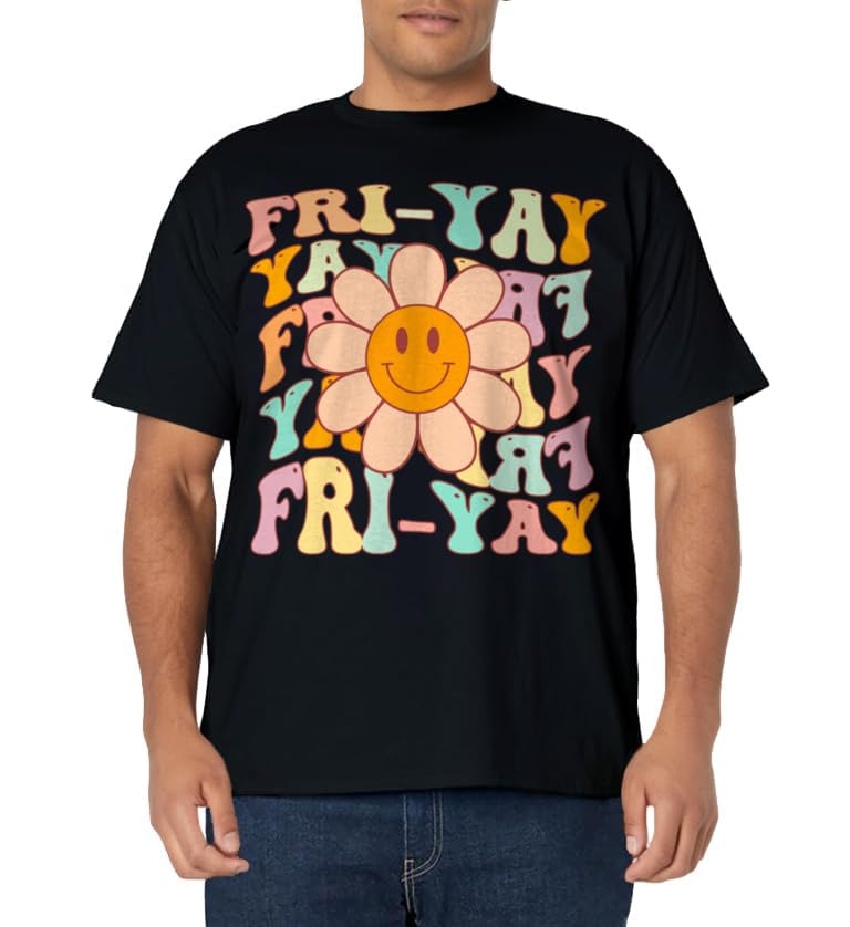 Funny Teacher Happy Friyay TGIF Friday Flower Back To School T-Shirt