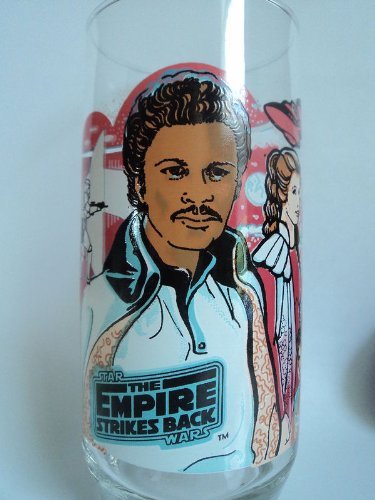 Vintage 1980 Star Wars Burger King Empire Strikes Back Glass: Lando Calrissian with Princess Leia and Hans Solo by Nakham