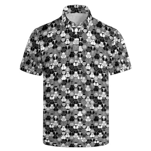 Men's Funny Polo Shirts Hawaiian Golf Shirts 80S Funny Polo Shirts Fun Summer Beach 3D Print Golf Polo Shirts