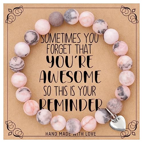 NANOOER Gifts for Women Inspirational Bracelets for Women Gifts for Graduation Birthday Christmas Teacher Appreciation Gifts for Her Mom Best Friend Sister Women Girls (Pink-A)