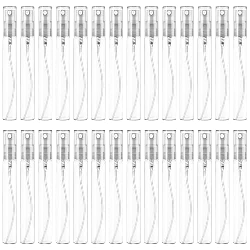 Csdtylh Mini Spray Bottle 10ml, Refillable Glass Spray Bottle, Glass Bottle Atomizer, Perfume Mouthwash Atomizer for Cleaning Refillable Container for Travel, Essential Oils, Perfume 40 Pcs, 10ml
