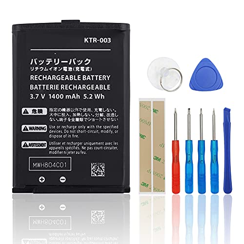 SwarKing Replacement Battery Compatible with KTR-003 New Nintendo3DS N3DS with Toolkit