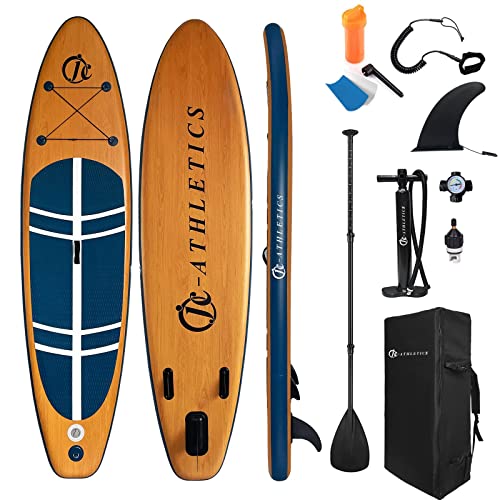 JC-ATHLETICS Inflatable Stand Up Paddle Board 10'6''X32''X6'' ISUP Package W/Premium SUP Accessories & Backpack, Non-Slip Deck,Fins, Adjustable Paddle,Standing Boat for Youth & Adult, 10.5'X32''X6''