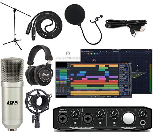 Mackie Onyx Producer 2-2 Audio / Midi interface With Music Production Software Studio Bundle with Professional Recording Condenser Microphone