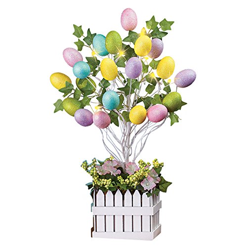 Collections Etc Lighted Easter Egg Tree Table Decoration