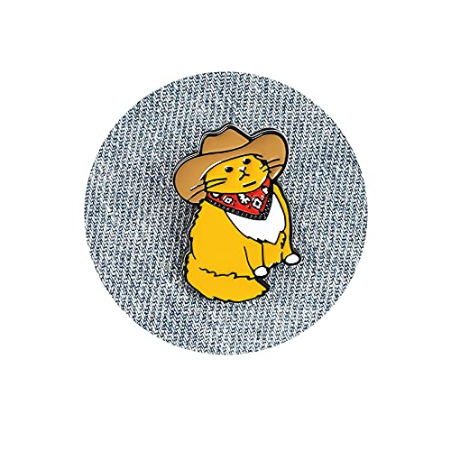 KEGUMINGX Cute Pins Backpack Pins Alloy Enamel Brooch Cat Funny Cat brooch Cowboy Badge Pin for Bookbags Clothes/Jackets & Hat Decoration