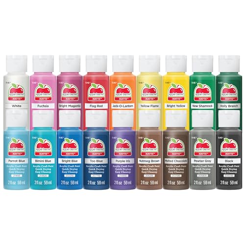 Apple Barrel PROMOABI Acrylic Paint Set, 2 Fl Oz (Pack of 18), Multicolor, 18 Count