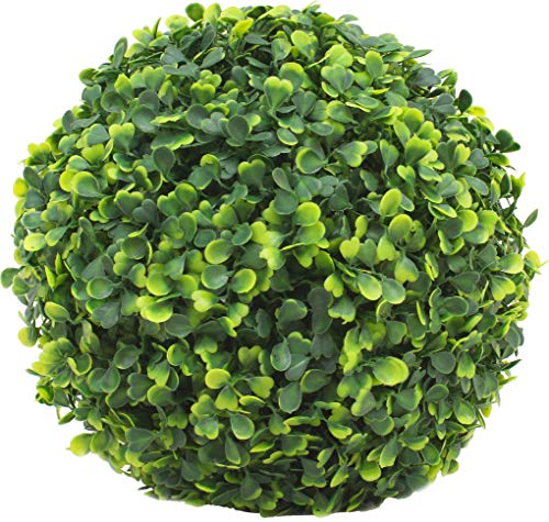 ECOOPTS 11 inch Artificial Topiary Ball Lifelike Plants Boxwood Decoration for Home Garden Porch Backyard Balcony Wedding Party (1 Pack)