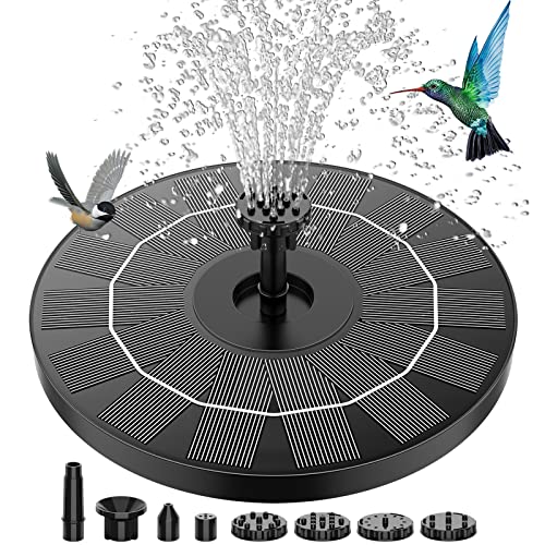 AISITIN 3.5W Solar Fountain, Solar Powered Fountain Pump with 6 Nozzles, Solar Birdbath Fountains for Bird Baths, Garden Decoration, Ponds, Fish Tank and Aquarium