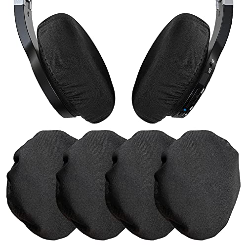 Headphone Ear Pads Covers, PChero 2 Pairs Washable Strechable Headset Earpad Cloth Cover for Gym, Training, Aviation, Racing, Gaming Over The Ear Headphones, Fit 3.5' - 4.3' Ear Pads