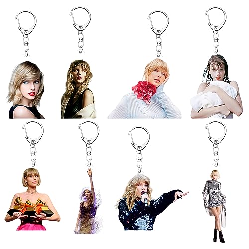 8 PCS Acrylic Cartoon Key Charm party decorations,Christmas New Year Birthday Gifts ，Perfect Gifts During the Holidays，for Man Women