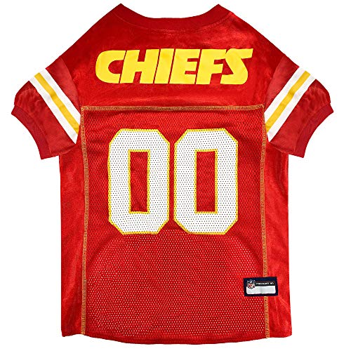 NFL Kansas City Chiefs Dog Jersey, Size: X-Large. Best Football Jersey Costume for Dogs & Cats. Licensed Jersey Shirt