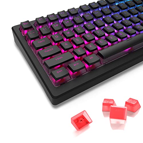 Womier Pudding Keycaps - PBT Keycaps 165 Keys Set Custom Keycap Set, Shine Through Keycaps OEM Profile, Universal Compatiability for 100%, 75%, 65%, 60% Keyboard - Black Phantom-Orange