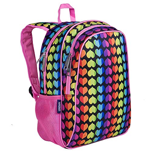 Wildkin 15-Inch Kids Backpack for Boys & Girls, Perfect for Early Elementary, Backpack for Kids Features Padded Back & Adjustable Strap, Ideal for School & Travel Backpacks (Rainbow Hearts)