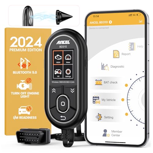 ANCEL BD310 OBD2 Scanner Bluetooth - OBD2 Scanner Diagnostic Tool for Car - App Based OBDII Scan Tool for Android & iPhone - Check Engine Light Vehicle Code Reader