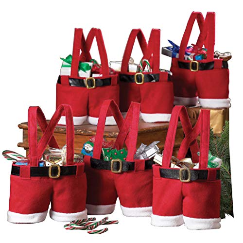 Collections Etc Santa Pants Gift and Treat Bags- 9' L x 11 1/2' H