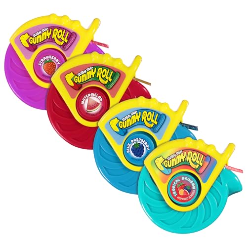 Push Pop Gummy Roll 8 Count Variety Pack - Individual Gummy Candy with Assorted Fruity Flavors - Fun Candy for Celebrations, Party Favors, Birthdays, and Gifts