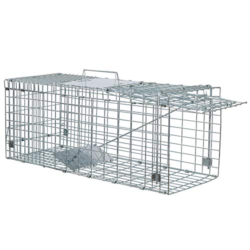 ANT MARCH Live Animal Cage Trap 24'x8.5'x7.5'' Steel Humane Release Rodent Cage for Stray Cat, Rabbits, Squirrel, Mole, Gopher, Chicken, Opossum, Skunk, Chipmunks, Groundhog Squire Small AnimalsStyle