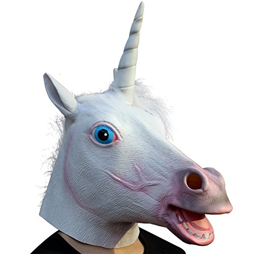 Creepy Party Animal Mask Unicorn Mask Deluxe Novelty Halloween Costume Party Latex Animal Head Mask Unicorn Mask