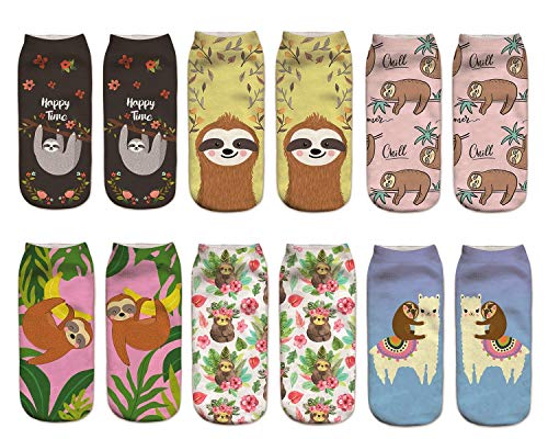 Benefeet Sox Womens Ankle Socks Crazy Funnny Sloth Gifts Socks Girls Cute Cartoon Kawaii Cotton Low Cut Graphic Patterned Novelty Wacky Sloth Socks Gifts