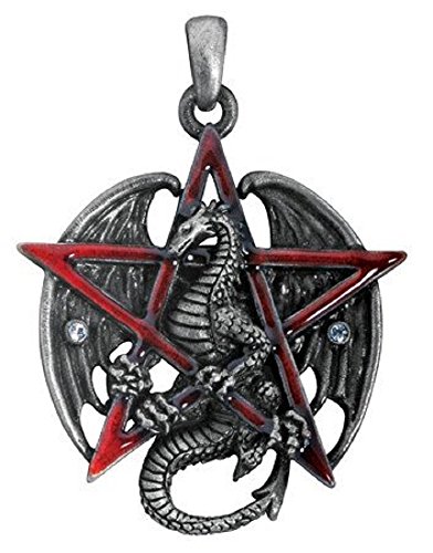 YTC Summit Gothic Red Pentagram Star Dragon Pendant Necklace Jewelry Accessory