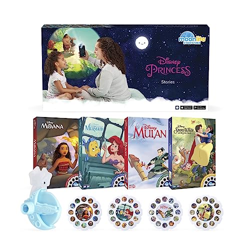 Moonlite Storytime Mini Projector with 4 Disney Princess Stories, A Magical Way to Read Together, Digital Storybooks, Fun Sound Effects, Learning Gifts for Kids Ages 1 and Up