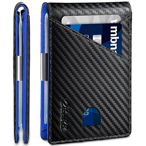 Zitahli Wallet for Men - with Money Clip Slim Leather Slots Credit Card Holder RFID Blocking Bifold Minimalist Wallets with Gift Box