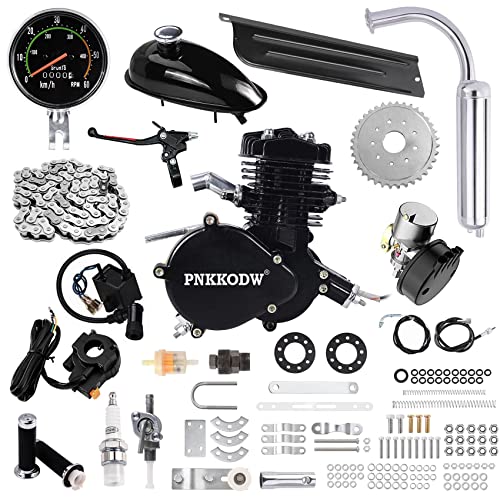 PNKKODW 80cc Bicycle Engine Kit 2-Stroke Gas Motorized Bike Motor Kit 26' 28' Bicycle Motor Engine Kit Upgrade with Speedometer