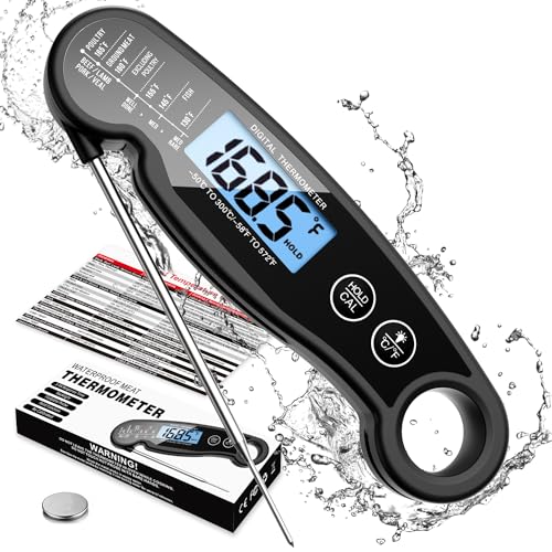 Meat Thermometer for Grill, Digital Meat ThermometerI for Instant Read and Waterproof, Food Thermometer for Cooking, Candy Making, Outside Grill