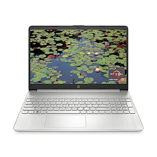 HP 15 inch Laptop, HD Display, AMD Ryzen 5 5500U, 8 GB RAM, 256 GB SSD, AMD Radeon Graphics, Windows 11 Home, 15-ef2099nr (2023),Silver