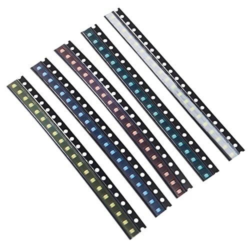 AEDIKO 0805 SMD LED Kit 100pcs 5 Colors SMD LED Diode Lights Kit Super Bright Lighting Bulb Lamps,Electronics Components Light,Emitting Diodes (Mini Chip 0.08 x 0.05 inch)