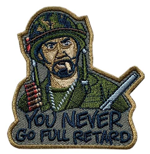 Miltacusa Never Go Full Humor Funny Inspired Rectangular Tactical Patch [Hook Fastener Backing - 3.0 inch -MP1]