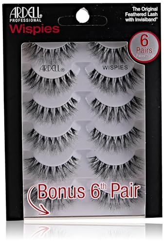 Ardell False Eyelashes Wispies Black, 1 pack (6 pairs of strip lashes per pack)