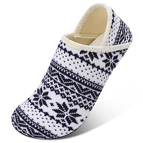Fires Womens Mens Slippers with Rubber Sole Soft-Lightweight House Slipper Socks Around House Shoes Non Slip Indoor/Outdoor BeigePrint 11.5-12.5 Women/10-10.5 Men